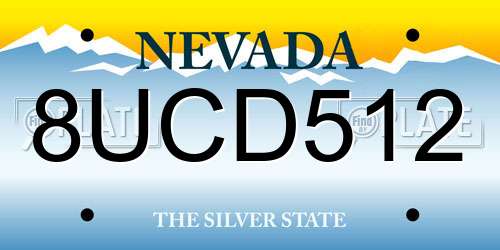 8UCD512 Nevada License Plate