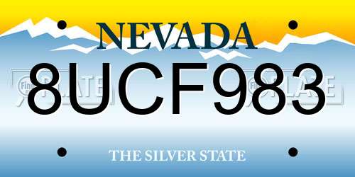 8UCF983 Nevada License Plate