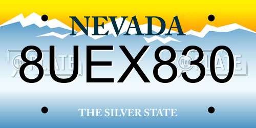 8UEX830 Nevada License Plate