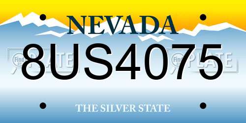 8US4075 Nevada License Plate