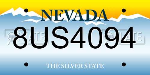 8US4094 Nevada License Plate
