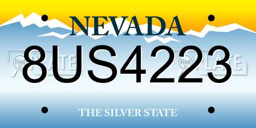 8US4223 Nevada License Plate