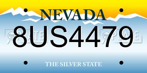 8US4479 Nevada License Plate