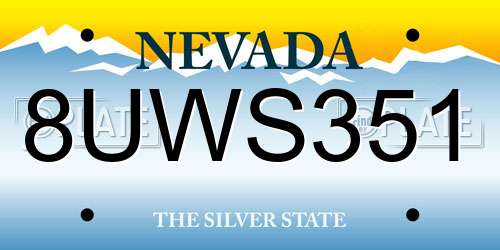 8UWS351 Nevada License Plate