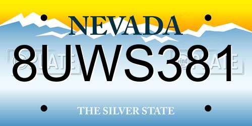 8UWS381 Nevada License Plate
