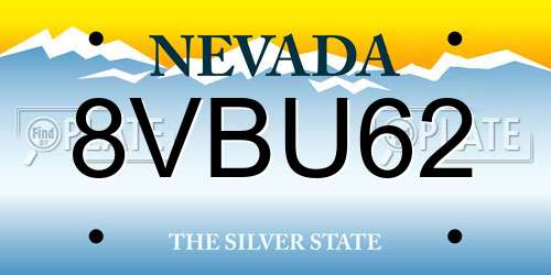 8VBU62 Nevada License Plate