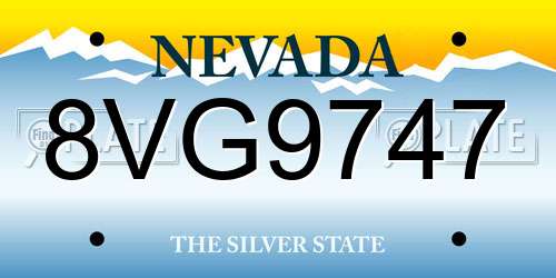 8VG9747 Nevada License Plate