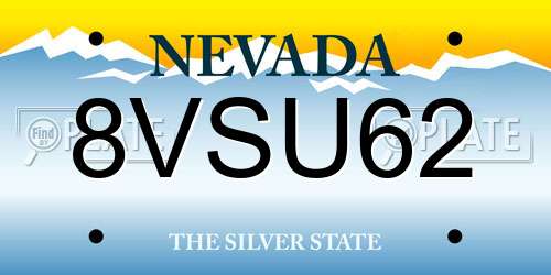 8VSU62 Nevada License Plate