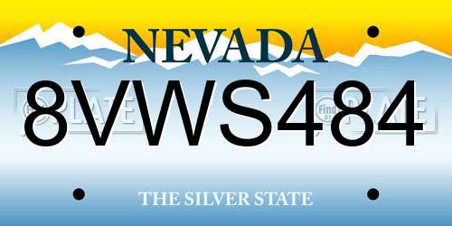 8VWS484 Nevada License Plate