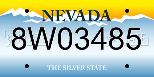8W03485 Nevada License Plate