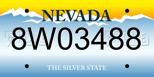 8W03488 Nevada License Plate