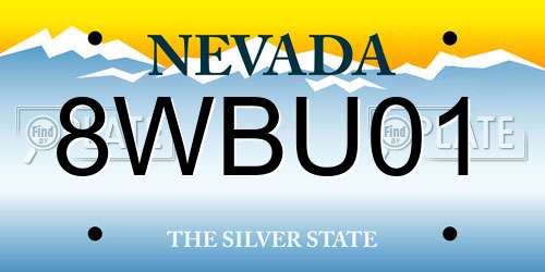 8WBU01 Nevada License Plate