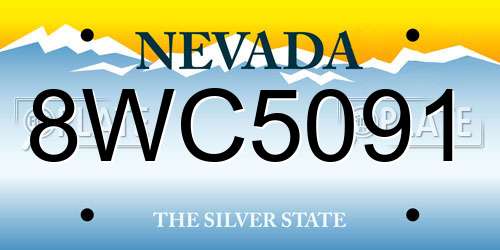 8WC5091 Nevada License Plate