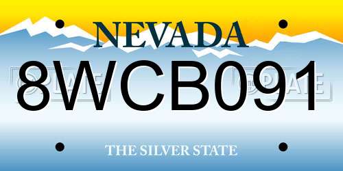 8WCB091 Nevada License Plate