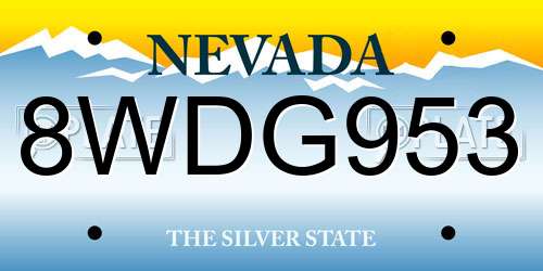 8WDG953 Nevada License Plate