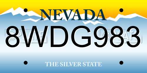 8WDG983 Nevada License Plate