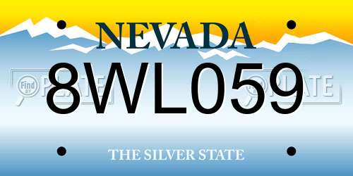 8WL059 Nevada License Plate