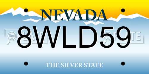 8WLD59 Nevada License Plate