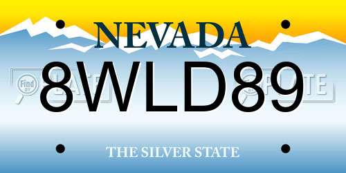 8WLD89 Nevada License Plate