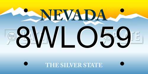8WLO59 Nevada License Plate