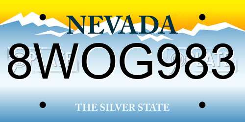 8WOG983 Nevada License Plate
