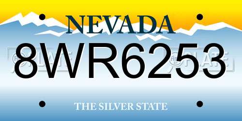 8WR6253 Nevada License Plate