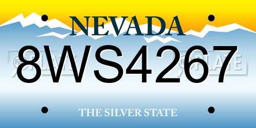 8WS4267 Nevada License Plate