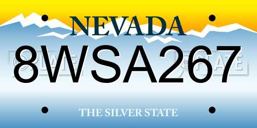 8WSA267 Nevada License Plate