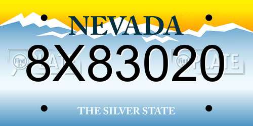 8X83020 Nevada License Plate