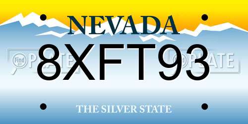 8XFT93 Nevada License Plate