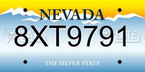 8XT9791 Nevada License Plate