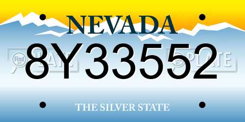 8Y33552 Nevada License Plate
