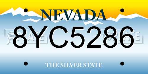 8YC5286 Nevada License Plate