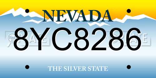 8YC8286 Nevada License Plate