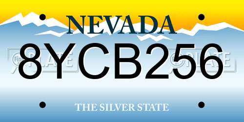 8YCB256 Nevada License Plate