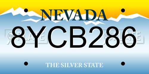 8YCB286 Nevada License Plate