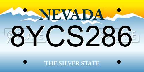 8YCS286 Nevada License Plate