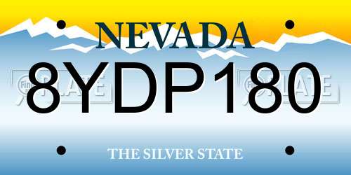 8YDP180 Nevada License Plate