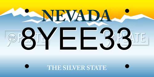 8YEE33 Nevada License Plate