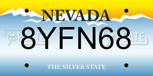 8YFN68 Nevada License Plate