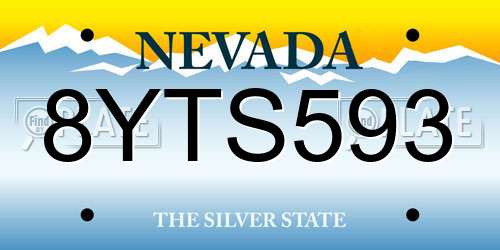8YTS593 Nevada License Plate