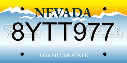 8YTT977 Nevada License Plate