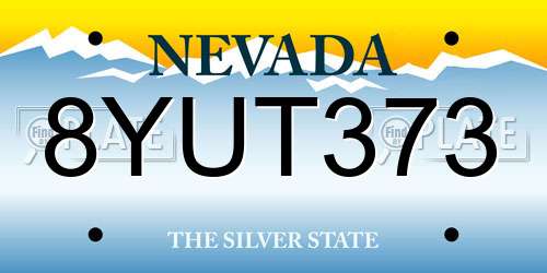 8YUT373 Nevada License Plate