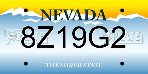 8Z19G2 Nevada License Plate