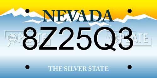 8Z25Q3 Nevada License Plate