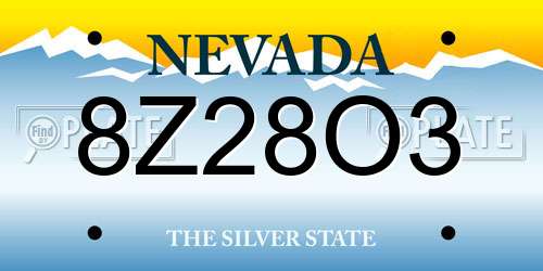 8Z28O3 Nevada License Plate