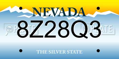 8Z28Q3 Nevada License Plate