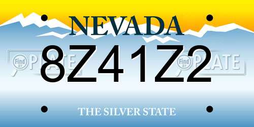 8Z41Z2 Nevada License Plate