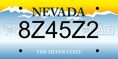 8Z45Z2 Nevada License Plate