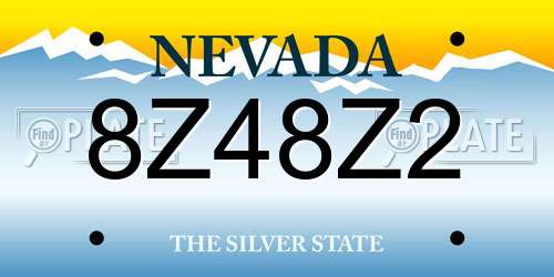 8Z48Z2 Nevada License Plate